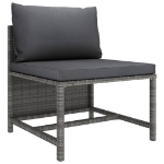 Set Divani da Giardino 12 pz con Cuscini in Polyrattan Grigio