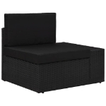 Set Divani da Giardino 4 pz in Polyrattan Nero