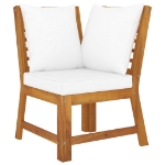 Set Divani da Giardino 6 pz con Cuscini Crema in Legno Acacia