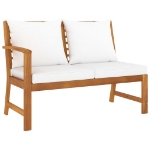 Set Divani da Giardino 9 pz con Cuscini Crema in Legno Acacia