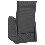 Set da Pranzo da Giardino 7 pz con Cuscini in Polyrattan Nero