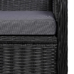 Set da Pranzo da Giardino 11 pz in Polyrattan Nero