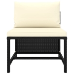 Set Divani da Giardino 8 pz con Cuscini in Polyrattan Nero