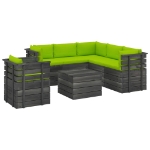 Set Divani da Giardino su Pallet 7 pz con Cuscini Massello Pino