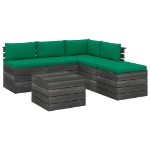 Set Divani da Giardino su Pallet 6 pz con Cuscini Massello Pino