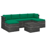 Set Divani da Giardino su Pallet 7 pz con Cuscini Massello Pino