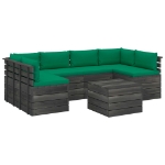 Set Divani da Giardino su Pallet 7 pz con Cuscini Massello Pino