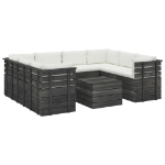 Set Divani da Giardino su Pallet 9 pz con Cuscini Massello Pino