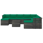 Set Divani da Giardino Pallet 11 pz con Cuscini Massello Pino