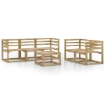 Set Divani da Giardino 6 pz in Legno di Pino Impregnato Verde