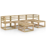 Set Divani da Giardino 6 pz in Legno di Pino Impregnato Verde