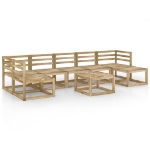 Set Divani da Giardino 8 pz in Legno di Pino Impregnato Verde