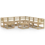 Set Divani da Giardino 9 pz in Legno di Pino Impregnato Verde