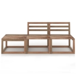 Set Divani Giardino 3 pz in Legno di Pino Impregnato