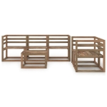 Set Salotto da Giardino 6pz in Legno di Pino Impregnato Marrone