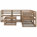 Set Divani Giardino 6 pz in Legno di Pino Impregnato Marrone