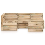 Set Salotto da Giardino 5 pz in Legno di Pino Impregnato Verde