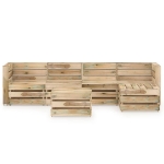 Set Salotto da Giardino 6 pz in Legno di Pino Impregnato Verde