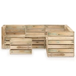 Set Divani da Giardino 6 pz in Legno di Pino Impregnato Verde