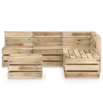 Set Salotto da Giardino 6 pz in Legno di Pino Impregnato Verde