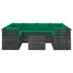 Set Divani da Giardino su Pallet 9 pz con Cuscini Massello Pino