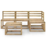 Set Divani da Giardino 5 pz in Legno di Pino Impregnato Verde