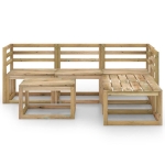 Set Salotto da Giardino 6 pz in Legno di Pino Impregnato Verde