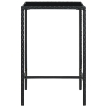 Set Bar da Giardino 3 pz con Cuscini Polyrattan Nero