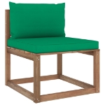 Set Salotto Giardino Pallet con Cuscini 6 pz in Pino Impregnato