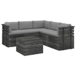 Set Divani da Giardino su Pallet 6 pz con Cuscini Massello Pino