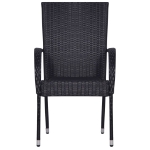 Set Mobili da Pranzo Giardino 5 pz in Polyrattan Nero