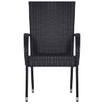 Set Mobili da Pranzo Giardino 7 pz in Polyrattan Nero