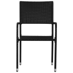 Set Mobili da Pranzo Giardino 7 pz in Polyrattan Nero