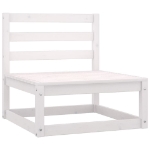 Set Divani da Giardino 3 pz Bianco in Legno Massello di Pino