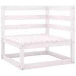 Set Divani da Giardino 3 pz Bianco in Legno Massello di Pino