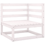 Set Divani da Giardino 6 pz Bianco in Legno Massello di Pino