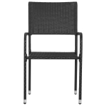 Set Mobili da Pranzo per Giardino 7 pz in Polyrattan Nero