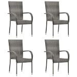 Set Mobili da Pranzo Giardino 5 pz in Polyrattan Grigio