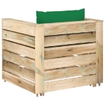 Set Salotto da Giardino 2 pz con Cuscini Legno Impregnato Verde