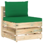 Set Divani da Giardino con Cuscini 4 pz Legno Impregnato Verde