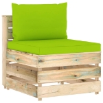 Set Divani da Giardino con Cuscini 7 pz Legno Impregnato Verde