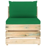 Set Divani da Giardino con Cuscini 5 pz Legno Impregnato Verde