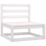 Set Divani da Giardino 6 pz Bianco in Legno Massello di Pino