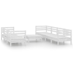 Set Divani da Giardino 8 pz Bianco in Legno Massello di Pino