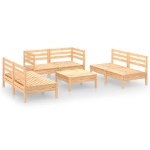 Set Divani da Giardino 7 pz in Legno Massello di Pino