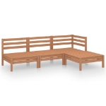 Set Divani da Giardino 4 pz in Legno Massello di Pino Miele