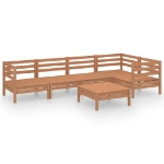 Set Divani da Giardino 6 pz in Legno Massello di Pino Miele