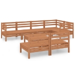 Set Divani da Giardino 8 pz in Legno Massello di Pino Miele