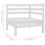 Set Divani da Giardino 4 pz in Legno Massello di Pino Bianco