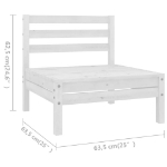 Set Divani da Giardino 6 pz in Legno Massello di Pino Bianco